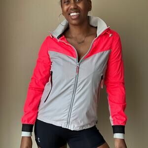 SuperDry Sport Neon Pink and Grey Stormbreaker Jacket Size Small